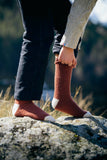 Thalweg Ecru & Cognac Socks - French Wool