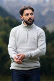 The COT Half Zip Sweater Light Gray - French Wool