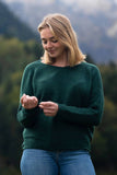 Pull Oversize Riu Vert Sapin - Laine Française